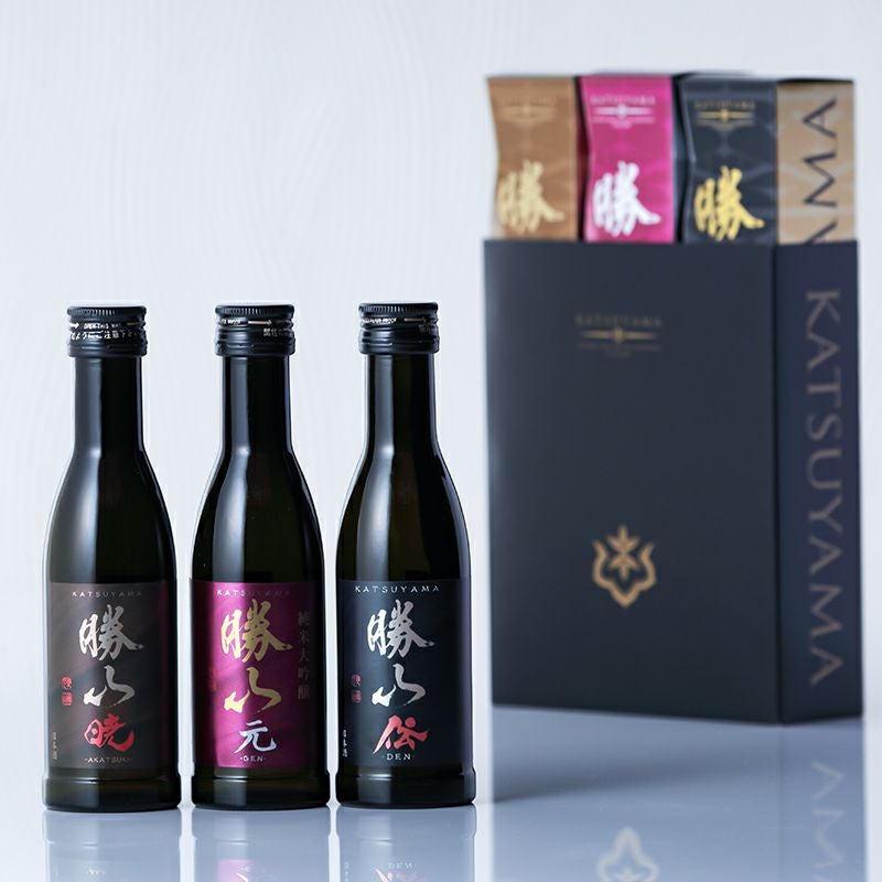 勝山酒造　「暁」「伝」 勝山 暁＆伝＆元 180ml×3本飲み比べセット（エコ包装お届け） | 勝山